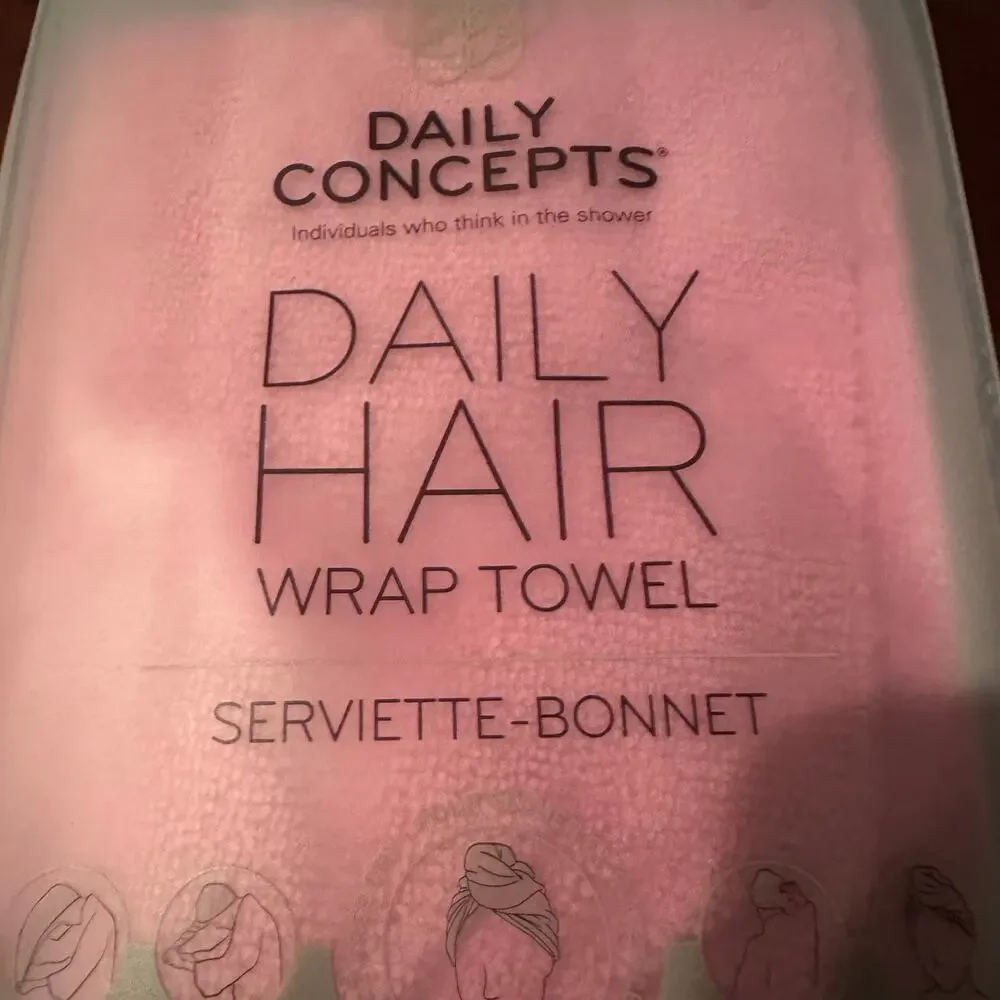 NWT Kitsch Towel Scrunchie White Hair  Daily Concepts Wrap Self Care Bundle Pink